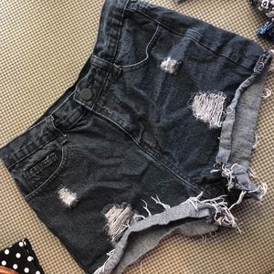 Cute High-Waisted Black Shorts
